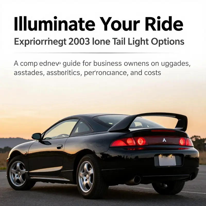 A sleek 2003 Mitsubishi Eclipse displaying vibrant tail lights during a sunset.