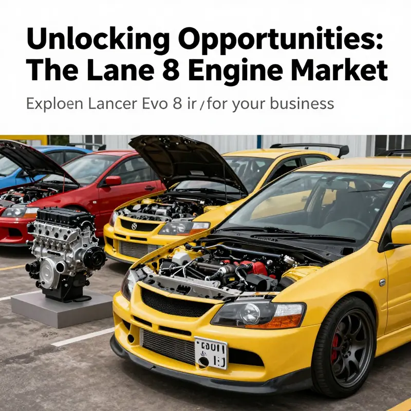Visual representation of various Lancer Evo 8 engines, depicting the market's vibrancy and diversity.