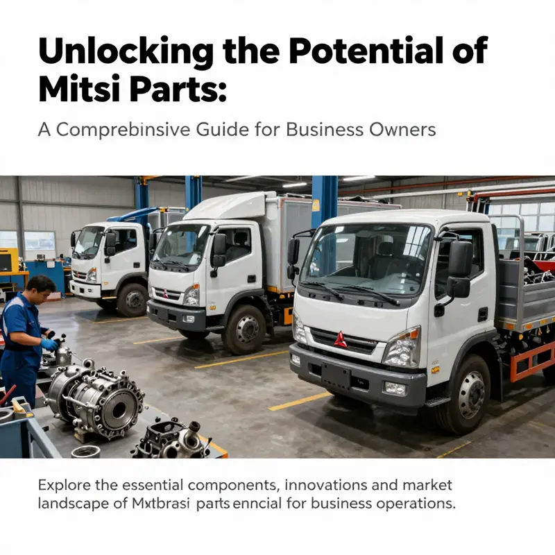 An auto workshop featuring Mitsubishi trucks and various essential components, emphasizing the importance of quality mitsubishi parts.