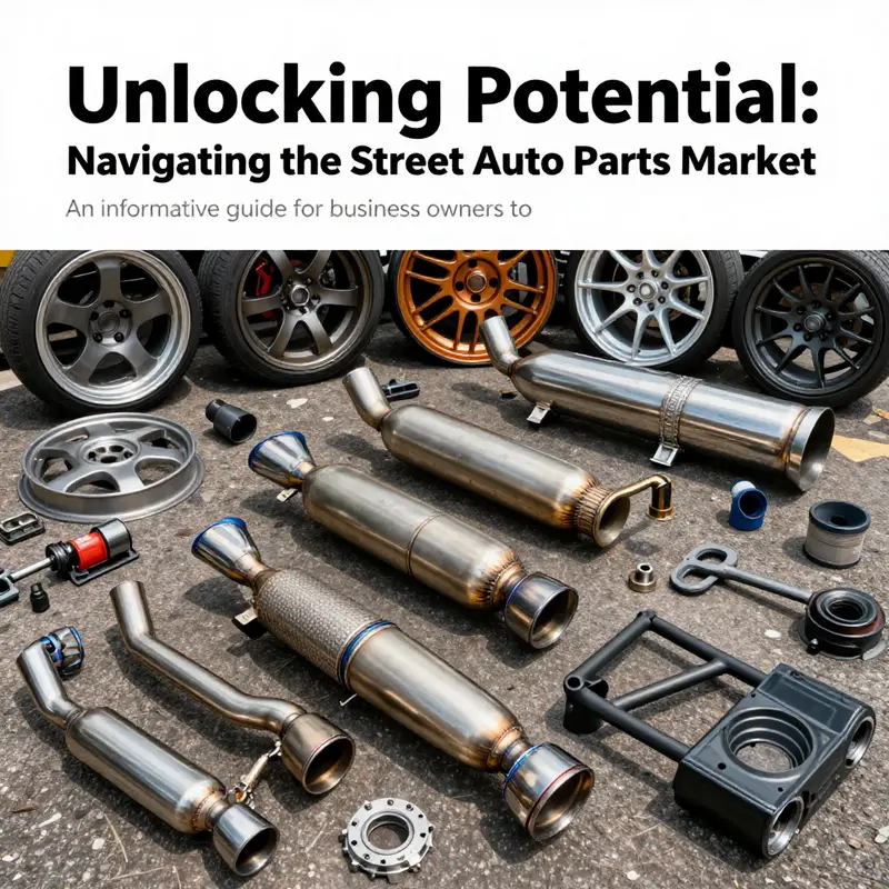 A colorful assortment of street auto parts and tools representing the customization culture in the automotive industry.