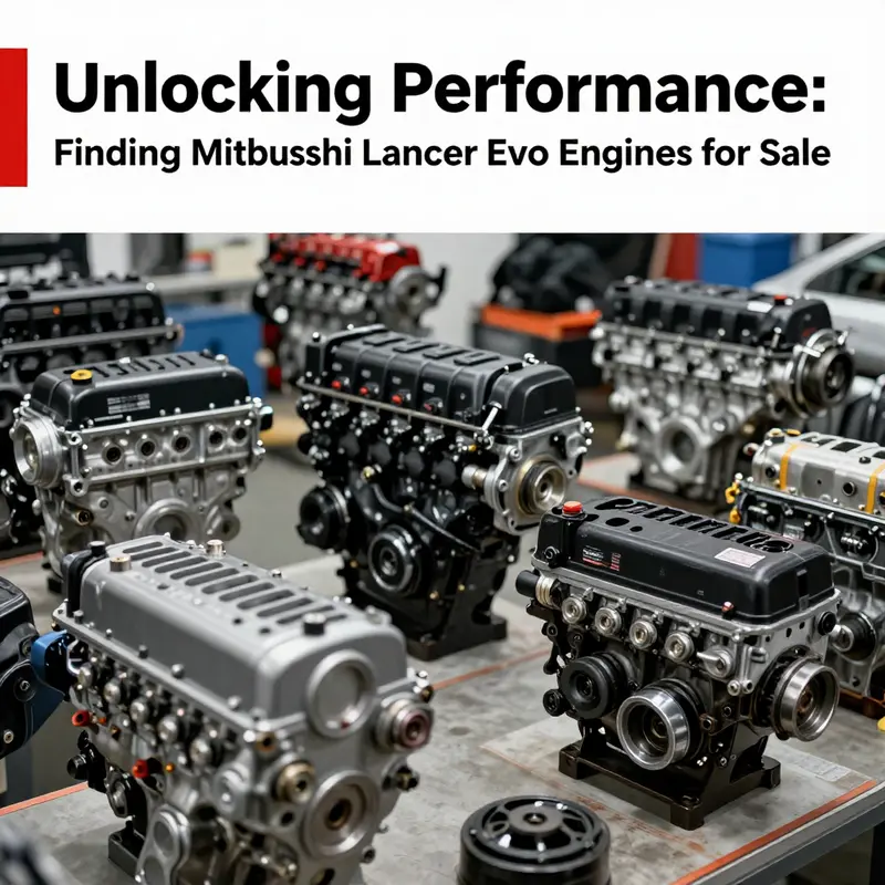 A variety of Mitsubishi Lancer Evo engines listed for sale, showcasing diverse options for enthusiasts.