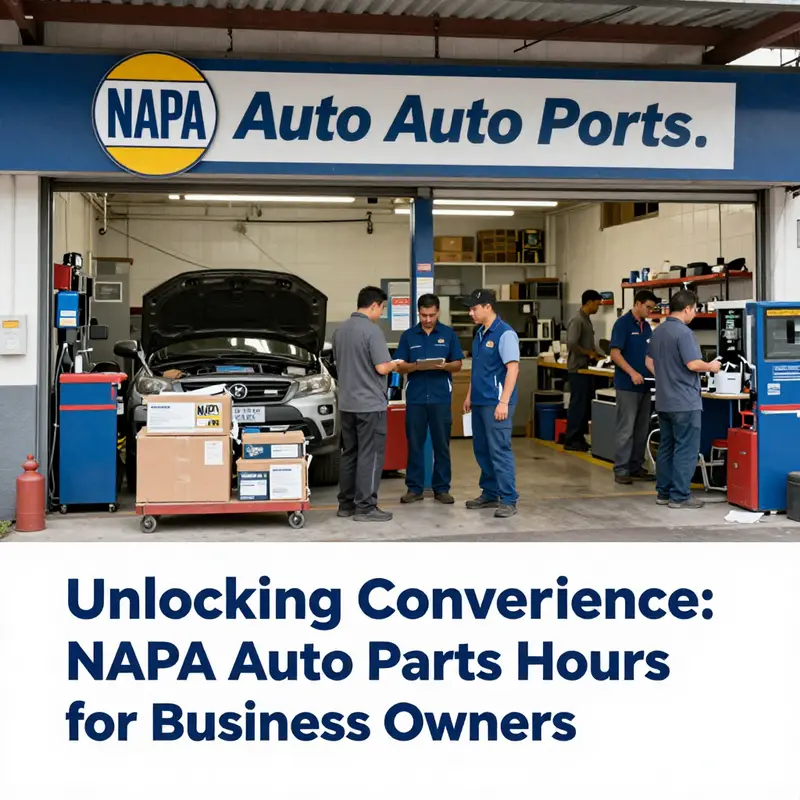 Exterior view of a NAPA Auto Parts store showing its standard operating hours.