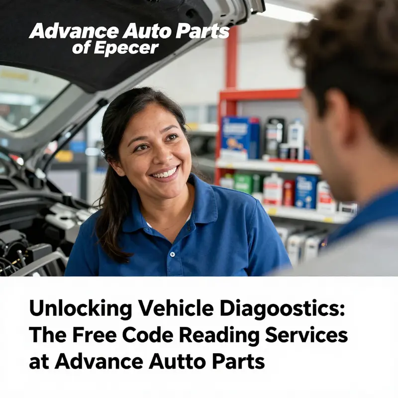 A technician assisting a customer with free code reading services at an Advance Auto Parts store.