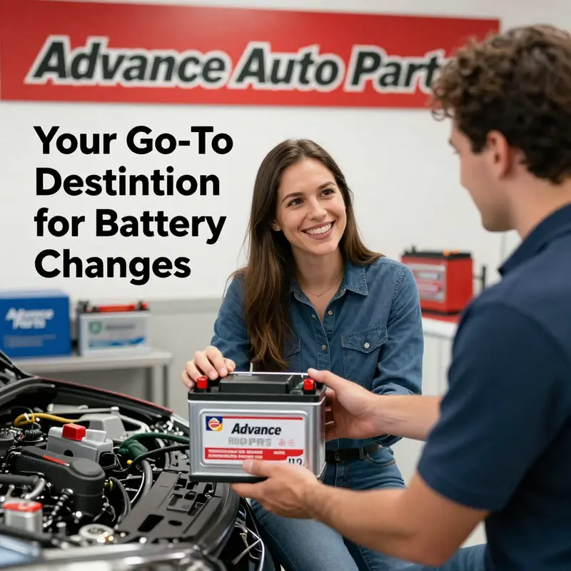 A mechanic expertly installing a battery at Advance Auto Parts, emphasizing the service’s professional quality.