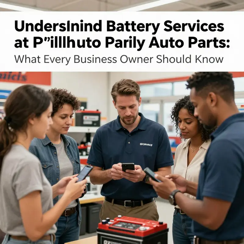 An O’Reilly Auto Parts technician assisting with battery installation, exemplifying their free service.