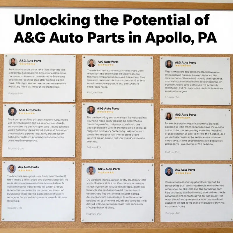 A view of A&G Auto Parts showcasing their extensive range of vehicle components.