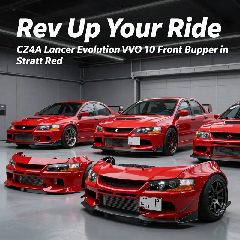 Vibrant options for custom red bumpers specifically designed for the CZ4A Lancer Evolution EVO 10.