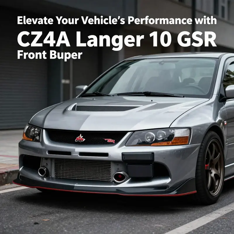 CZ4A Lancer Evolution 10 GSR car parked in the city, accentuating the front bumper's stylish and functional design.