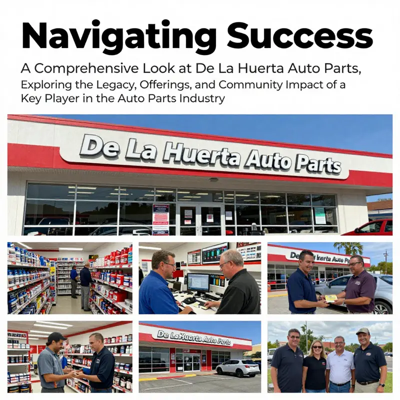 An overview image of De La Huerta Auto Parts, capturing key elements such as the store exterior, product range, and customer interactions.