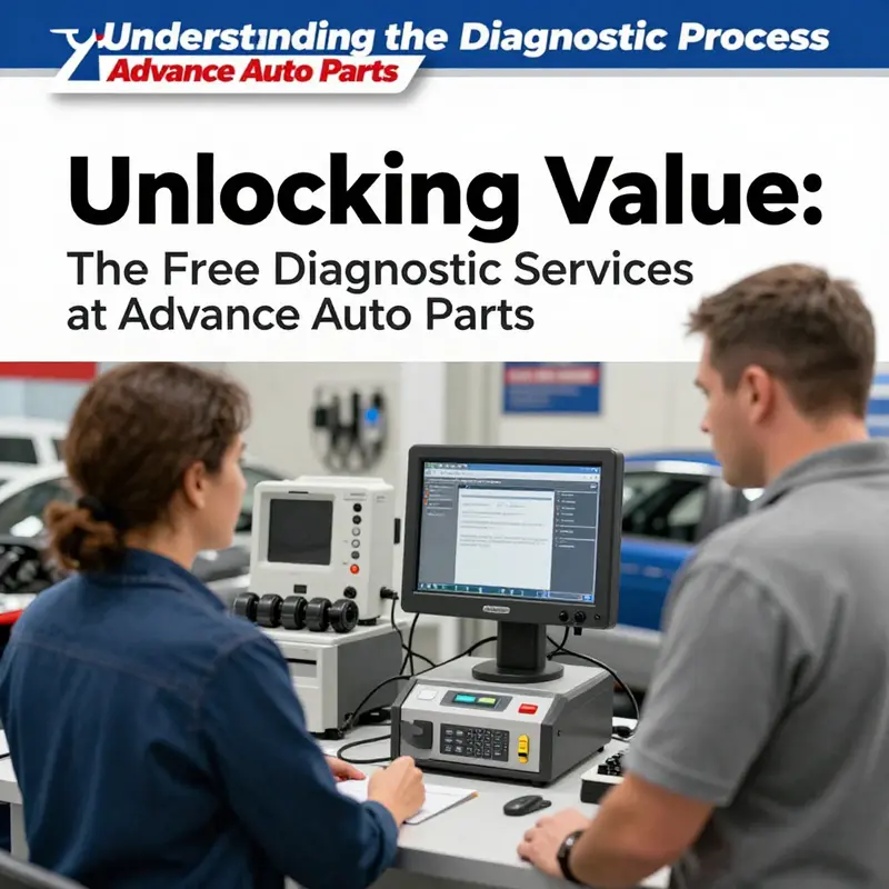 Mechanic performing a diagnostic check in an Advance Auto Parts store.