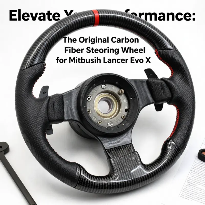 The D-shaped design of the carbon fiber steering wheel enhances the sporty feel while providing lightweight durability.
