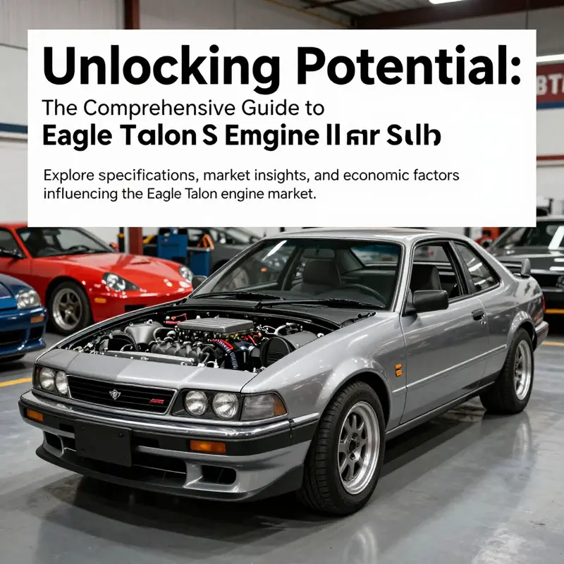 An Eagle Talon car in an automotive workshop, highlighting the beauty of its engine and the craftsmanship behind the vehicle.