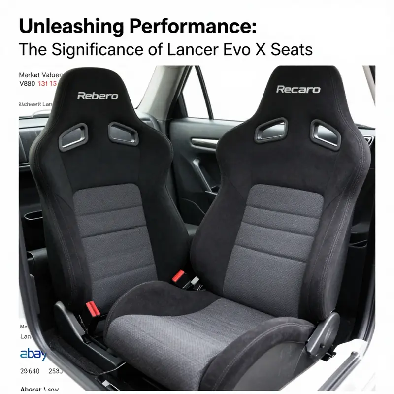 Recaro racing seat in a Lancer Evo X emphasizing design and comfort.