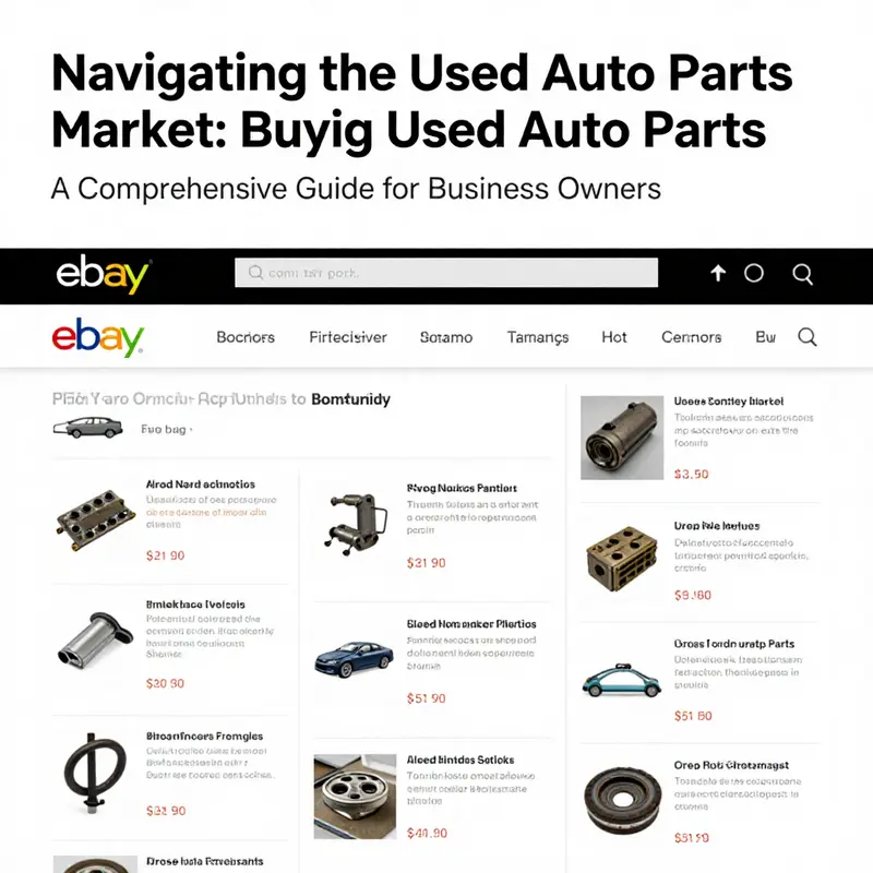 A collection of used auto parts offered on eBay, showcasing the variety and details available for prospective buyers.