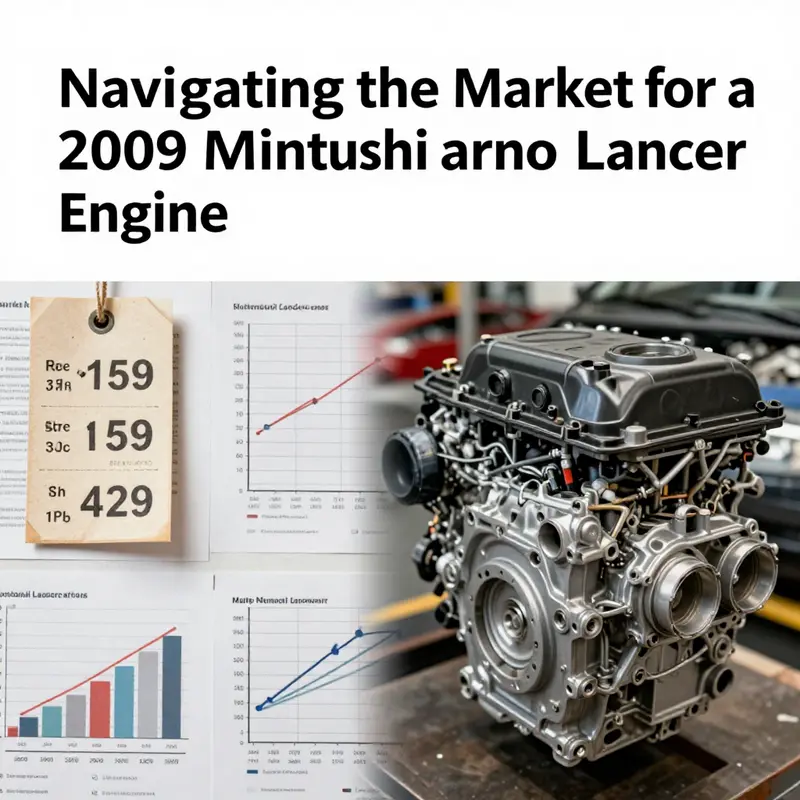 A close-up view of a 2009 Mitsubishi Lancer engine, showcasing its quality and condition.