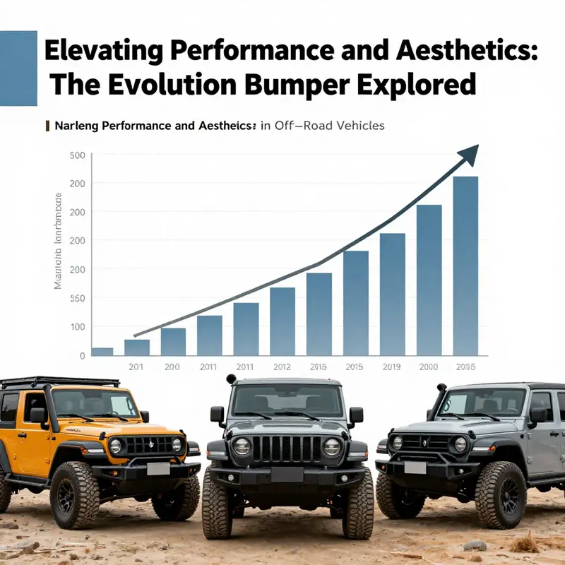 An evolution bumper showcased on a rugged vehicle, emphasizing its design and features.