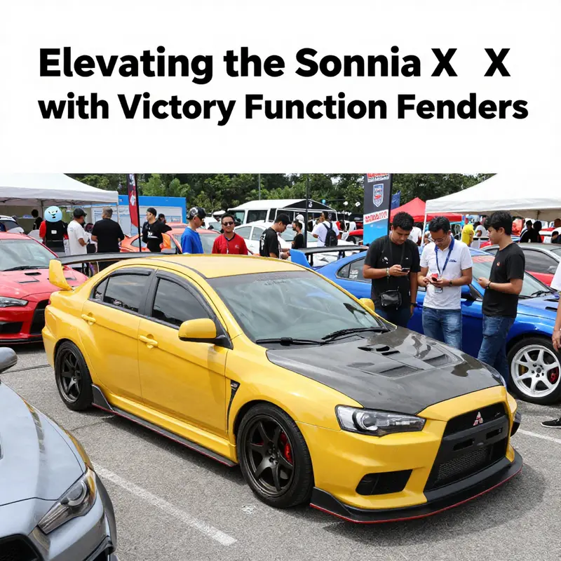 Mitsubishi Evo X with Victory Function fenders, highlighting the aggressive design.