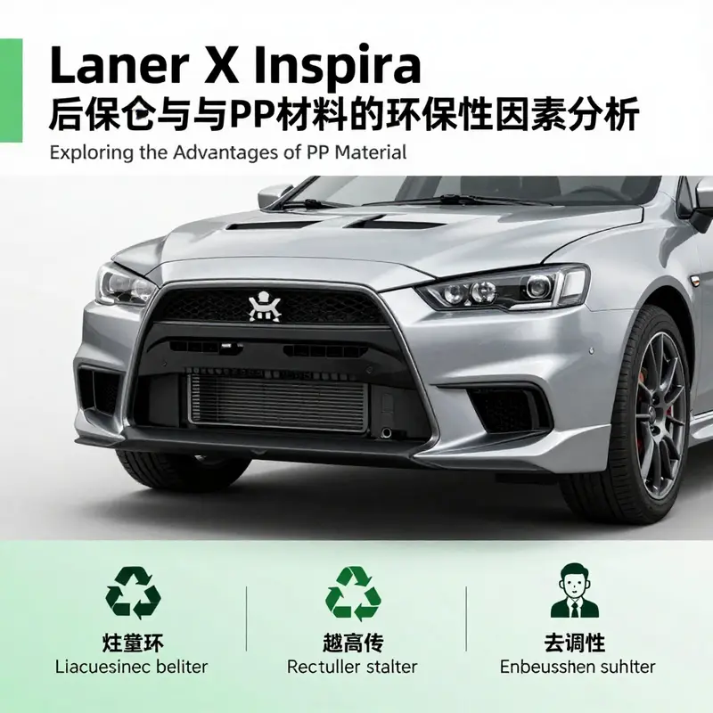 The rear bumper’s PP material showcases durability and a smooth finish integral for performance vehicles.