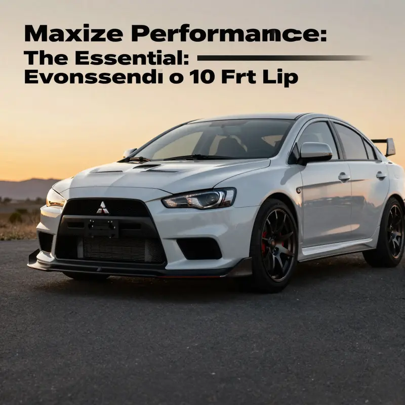 Mitsubishi Lancer Evolution X showcasing the Evo 10 front lip, elegantly staged in front of a sunset.