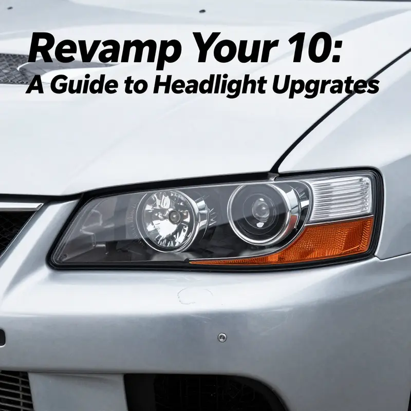 Evo 10 headlights featuring design variants such as projector lenses and chrome housing.