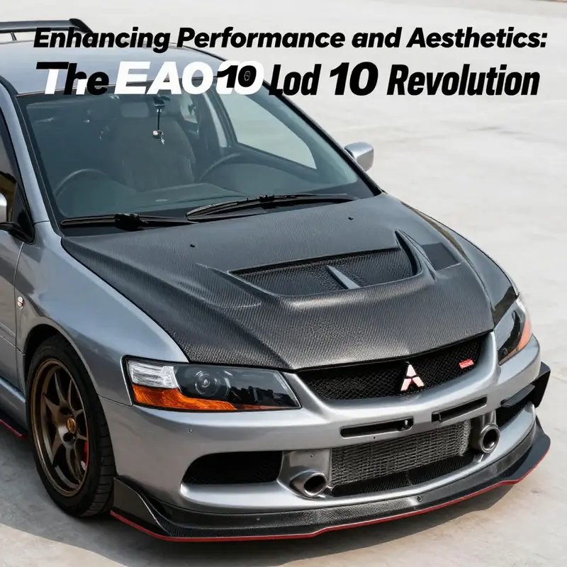 The EVO 10 with a carbon fiber hood, emphasizing improved performance and aesthetics.