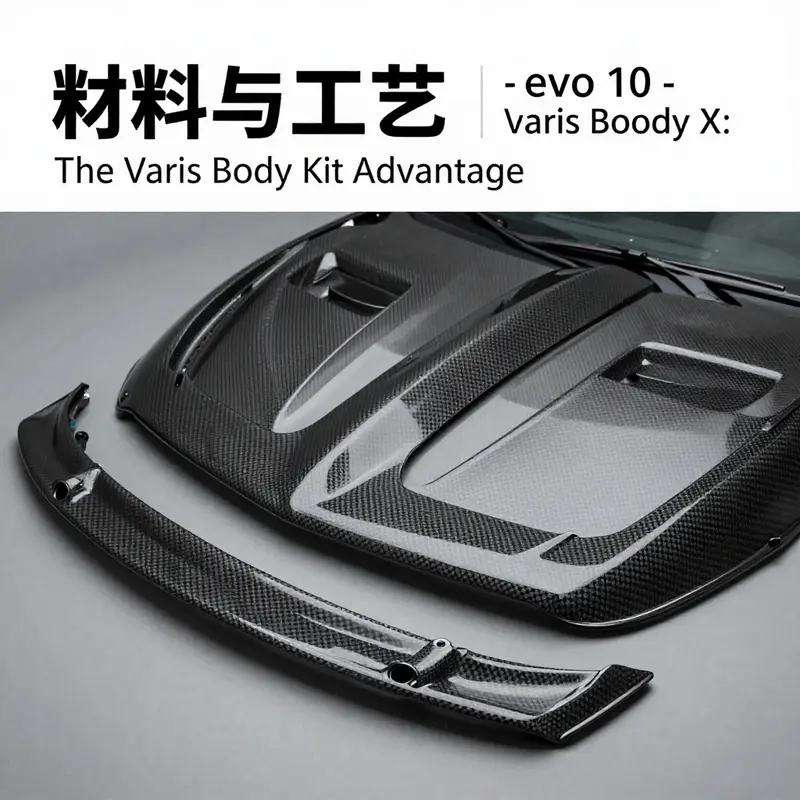 The Varis body kit enhances the EVO X’s aerodynamics and visual appeal.