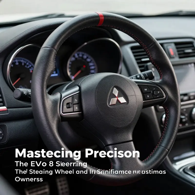 The Evo 8 steering wheel features a high-quality leather-wrapped design, providing enhanced grip and aesthetic appeal.