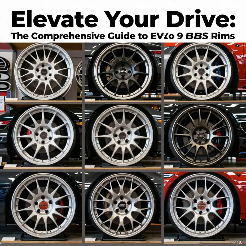 Detailed specifications of Evo 9 BBS rims highlighting their design, dimensions, and compatibility.
