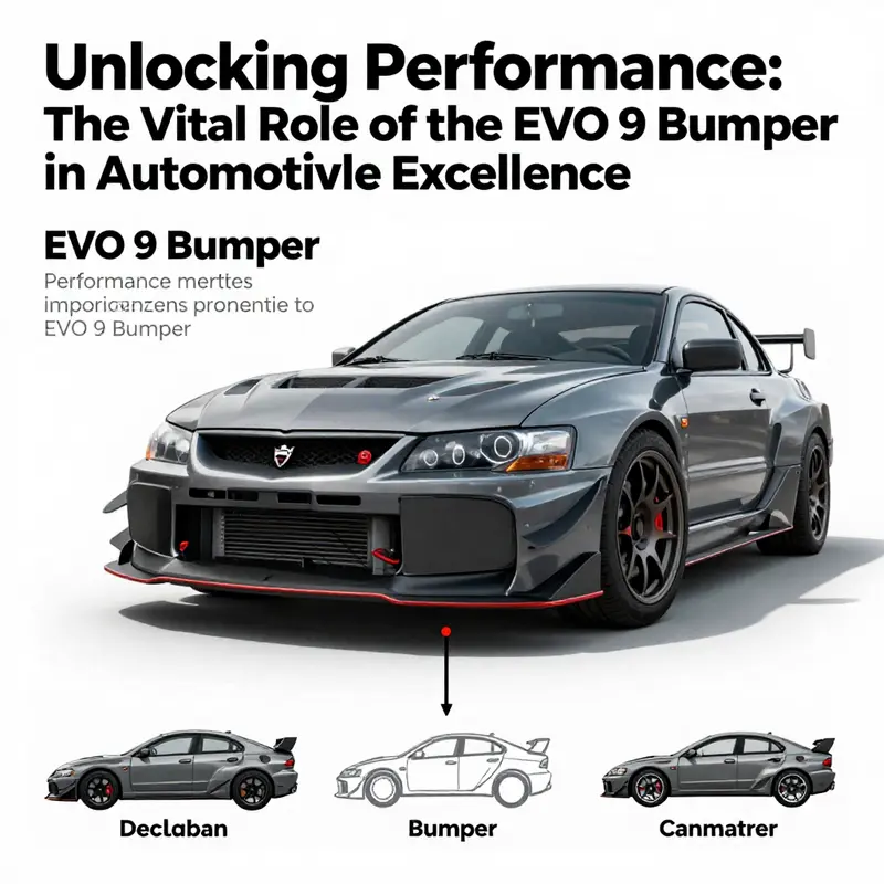 Close-up view of the advanced materials used in the EVO 9 bumper.