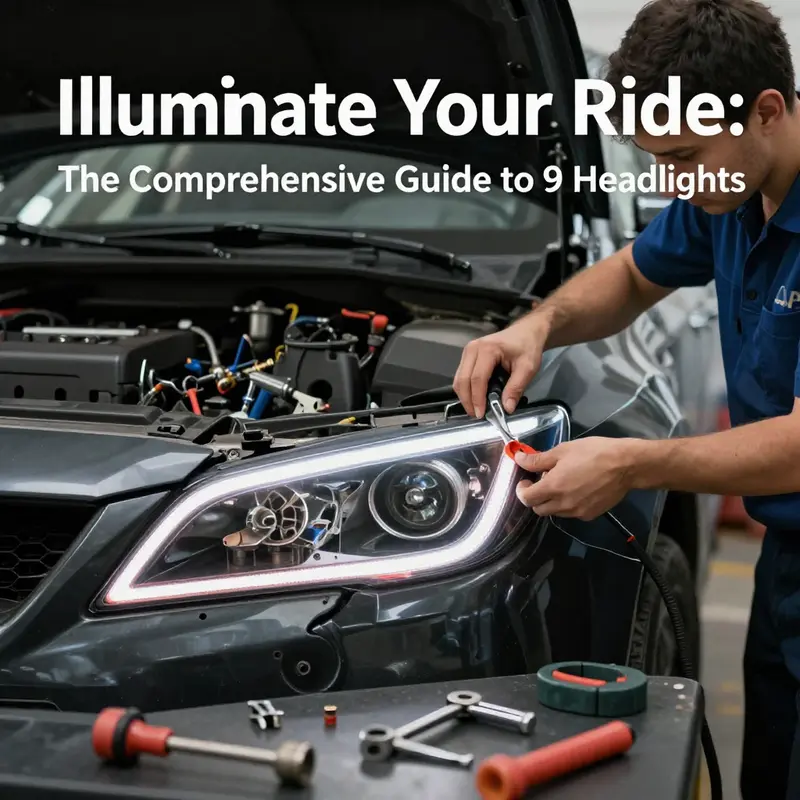 Comparison of stock vs aftermarket Evo 9 headlights highlighting design and technological advancements.