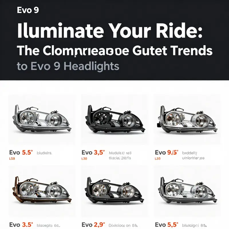 Comparison of stock vs aftermarket Evo 9 headlights highlighting design and technological advancements.