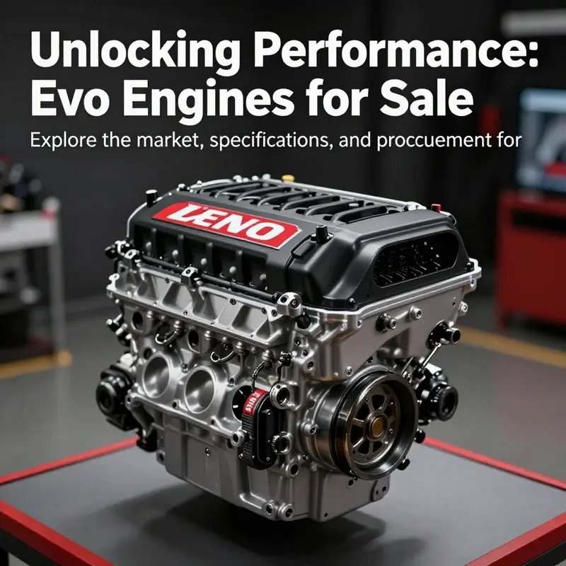 A detailed view of an Evo engine highlighting its engineering and performance capabilities.
