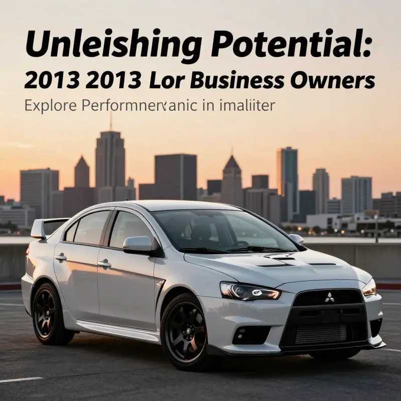 The 2013 Mitsubishi Lancer Evolution X GSR showcased in an urban setting at sunset, highlighting its stylish design and powerful aura.