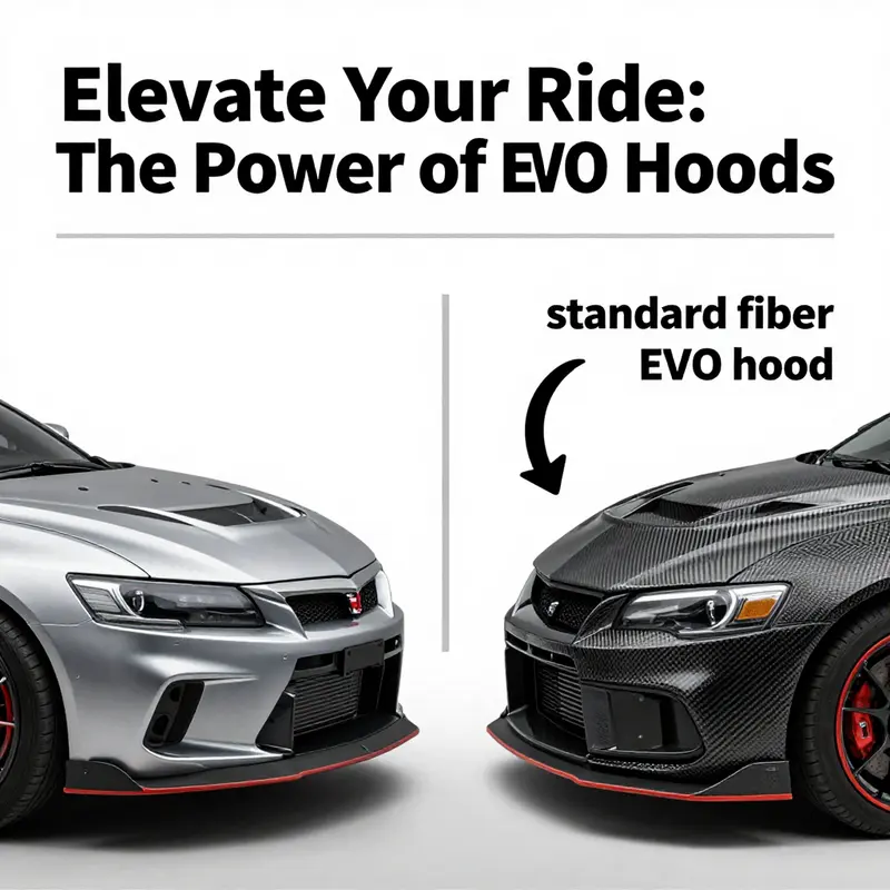 Different types of EVO hoods emphasize lightweight construction and functional design for high-performance vehicles.