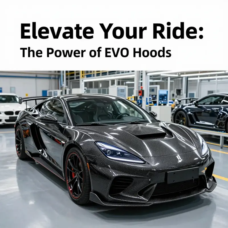 Different types of EVO hoods emphasize lightweight construction and functional design for high-performance vehicles.