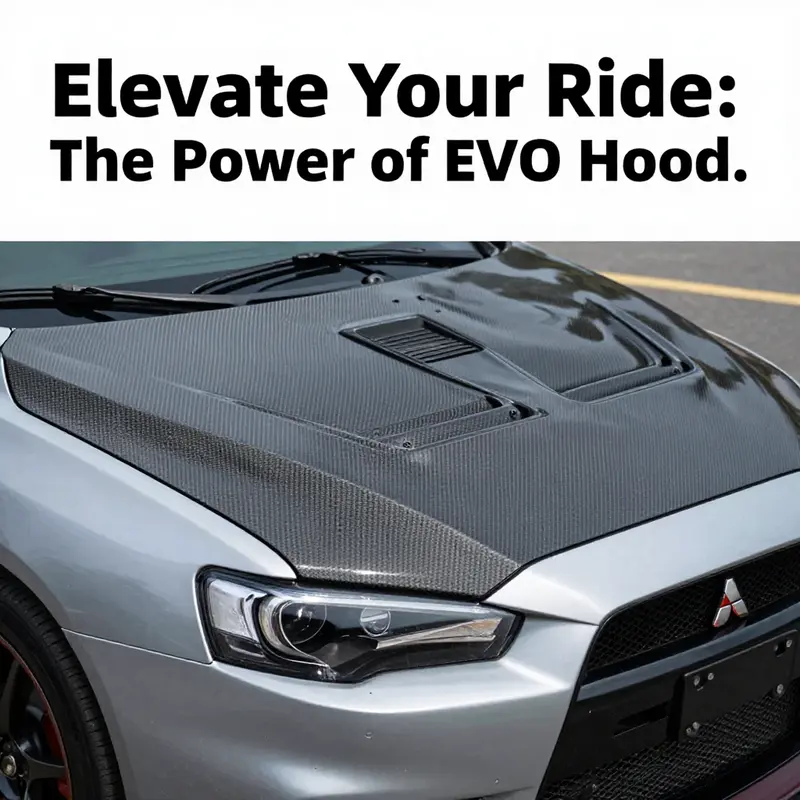 Different types of EVO hoods emphasize lightweight construction and functional design for high-performance vehicles.