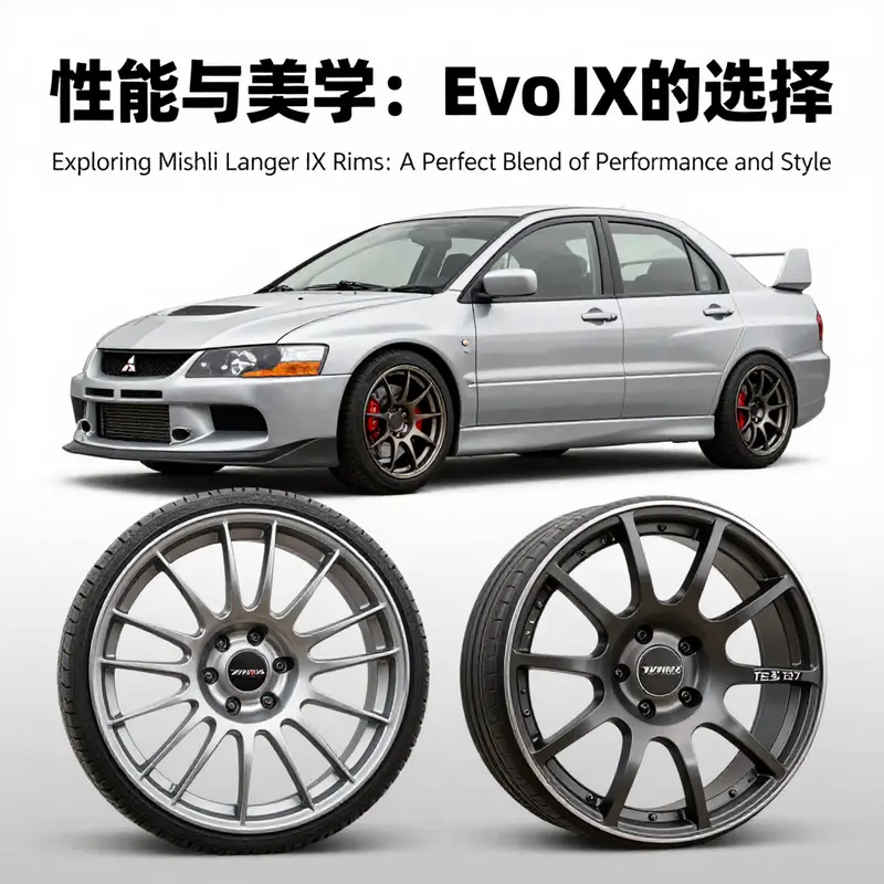 Original 17-inch BBS diamond black rims of the 2006 Evo IX, highlighting its factory specifications.