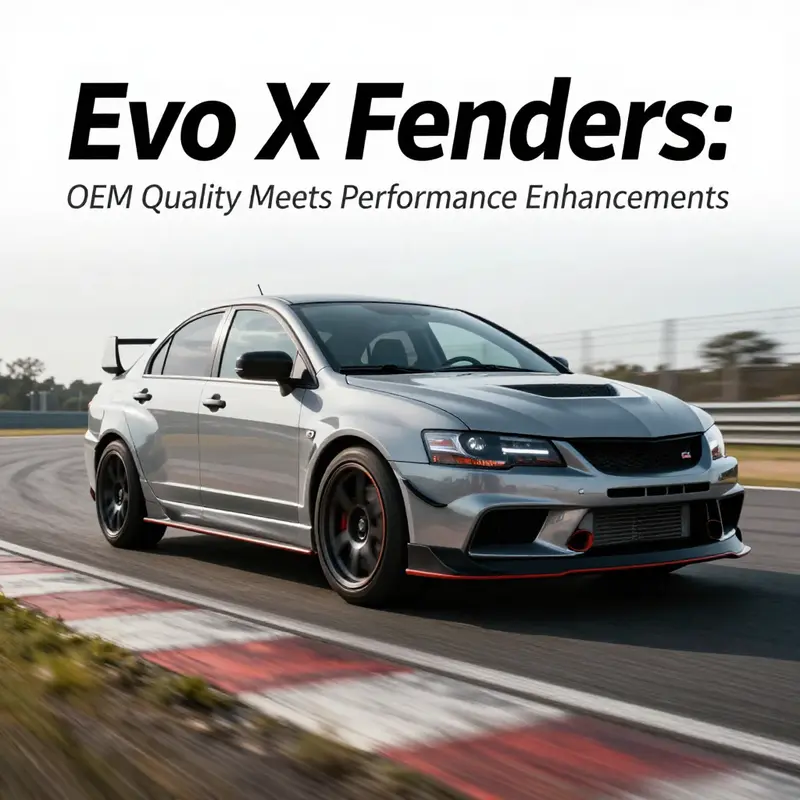 Comparison of OEM and aftermarket Evo X fenders.
