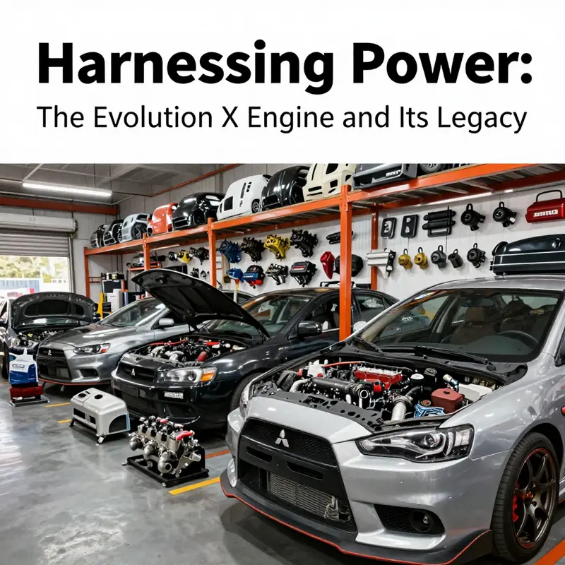 An insight into the turbocharging system and MIVEC technology of the Evo X engine.