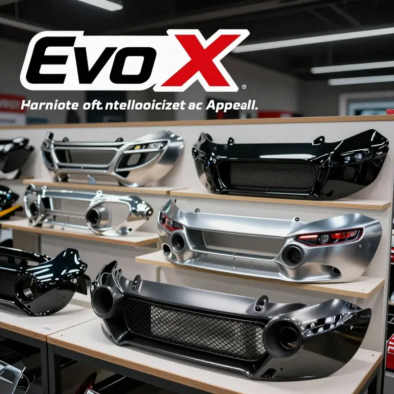 Evo X showcasing its aftermarket bumper, emphasizing performance-enhancing aerodynamics.