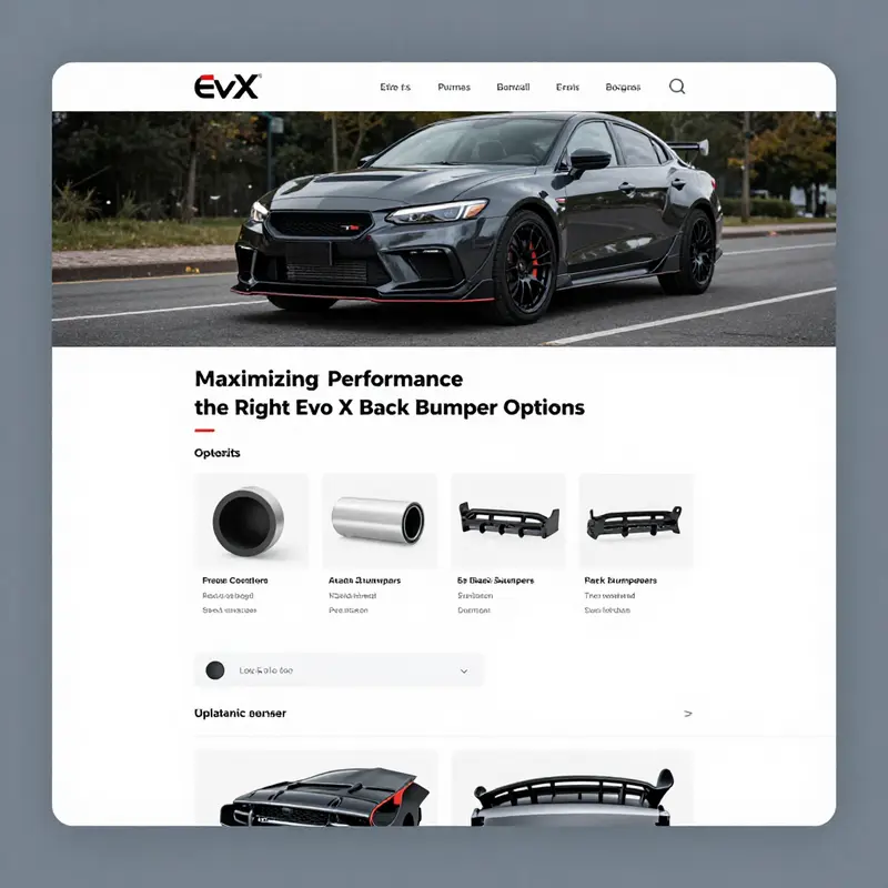 A variety of OEM back bumpers for Evo X displayed in a well-lit showroom for potential buyers to see the compatibility and quality.