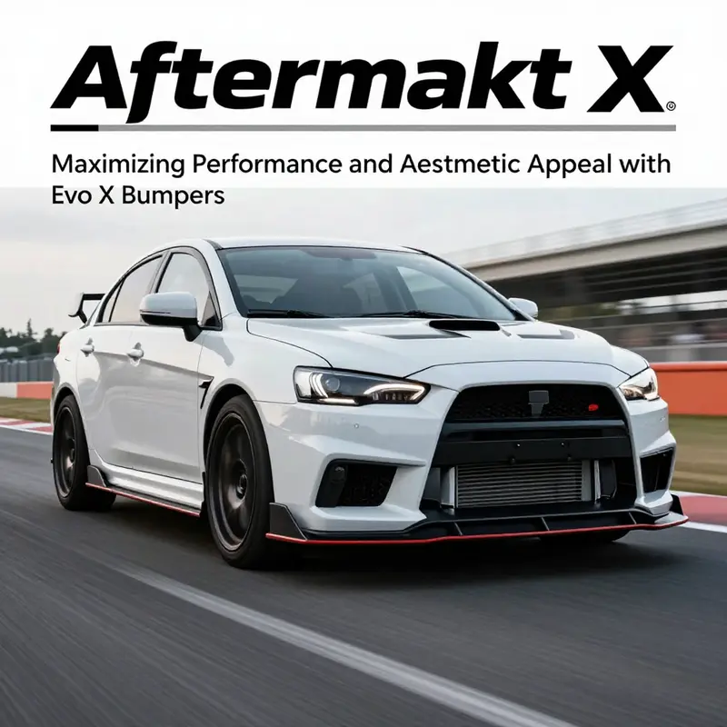 Evo X showcasing its aftermarket bumper, emphasizing performance-enhancing aerodynamics.