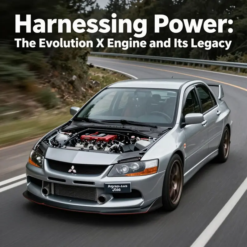 Mitsubishi Lancer Evolution X captured in motion, showcasing its performance capabilities.