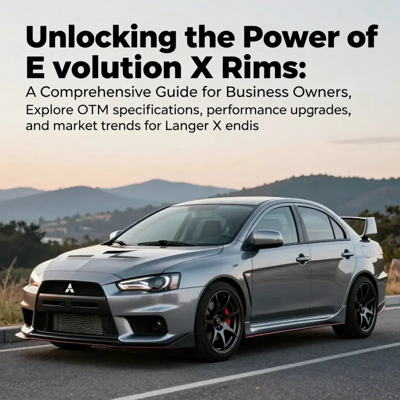 Mitsubishi Lancer Evolution X in a scenic location, focused on its aggressive styling and distinctive wheels.