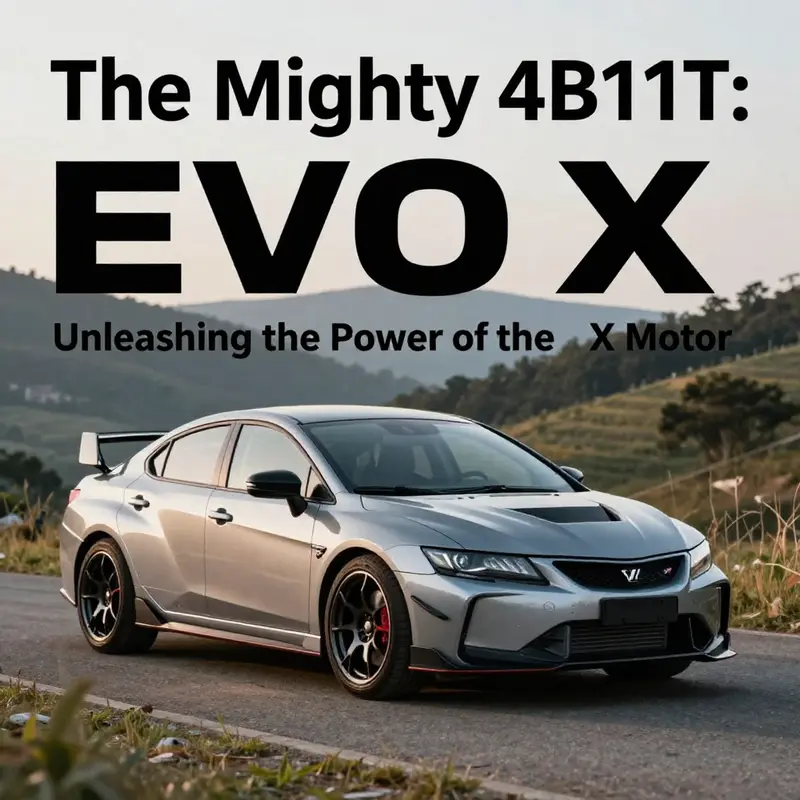 EVO X showcased against a stunning backdrop, representing automotive power and beauty.