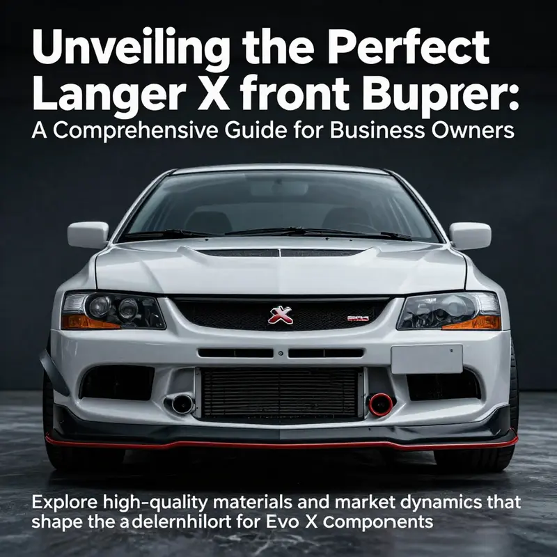 A Lancer Evo X with a stylish front bumper set against an urban landscape, symbolizing automotive performance.