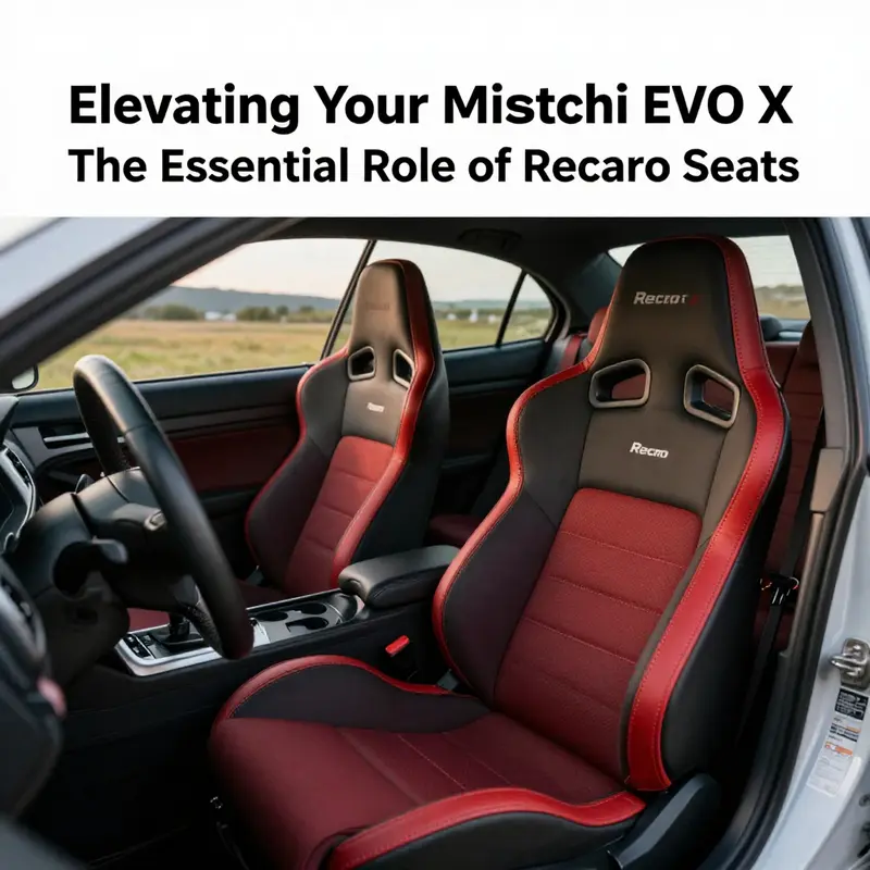 The Mitsubishi EVO X showcases the premium Recaro seats, designed for performance and style.