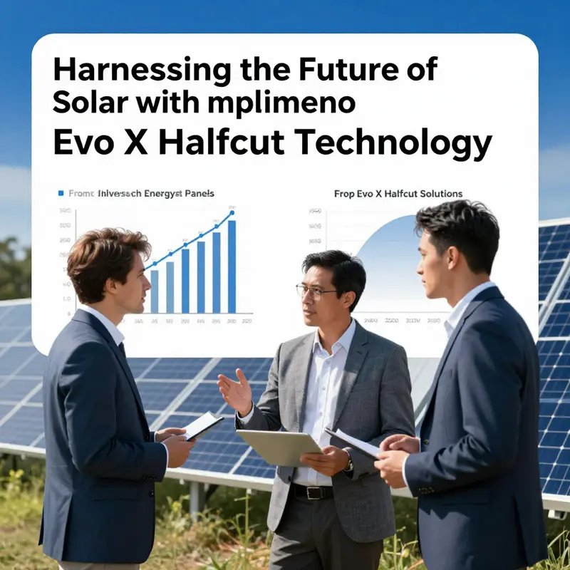 Illustration of the Evo X Halfcut solar panel, emphasizing its advanced technology and design.