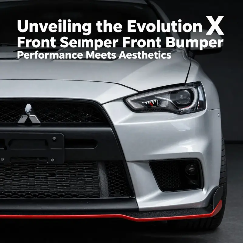 The distinctive aerodynamic profile of the Evo X front bumper enhances engine intake and cooling.