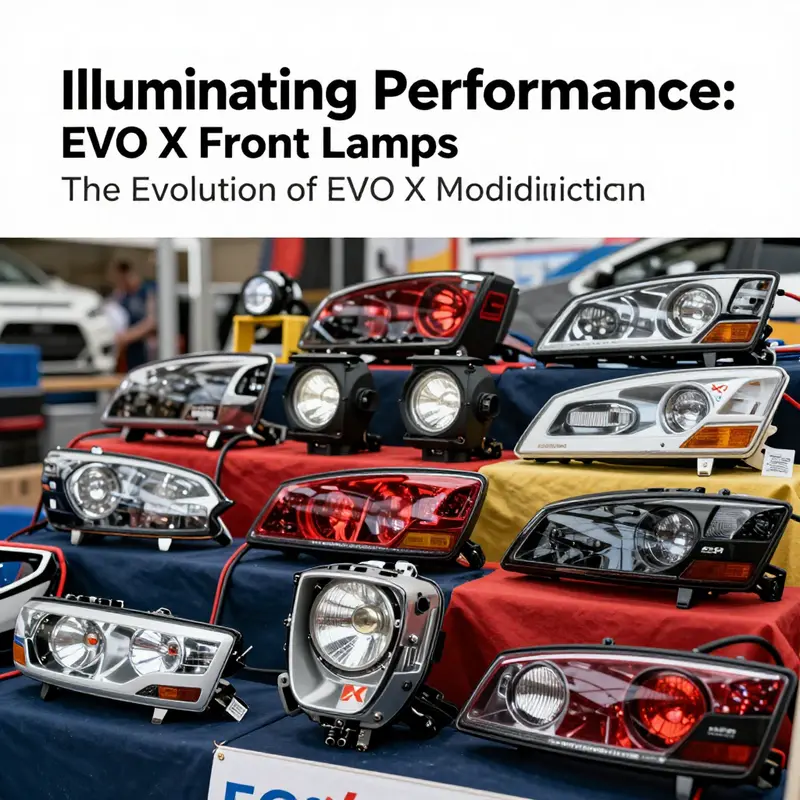 Striking design of EVO X front lamps, exemplifying its sporty aesthetics and advanced LED technology.